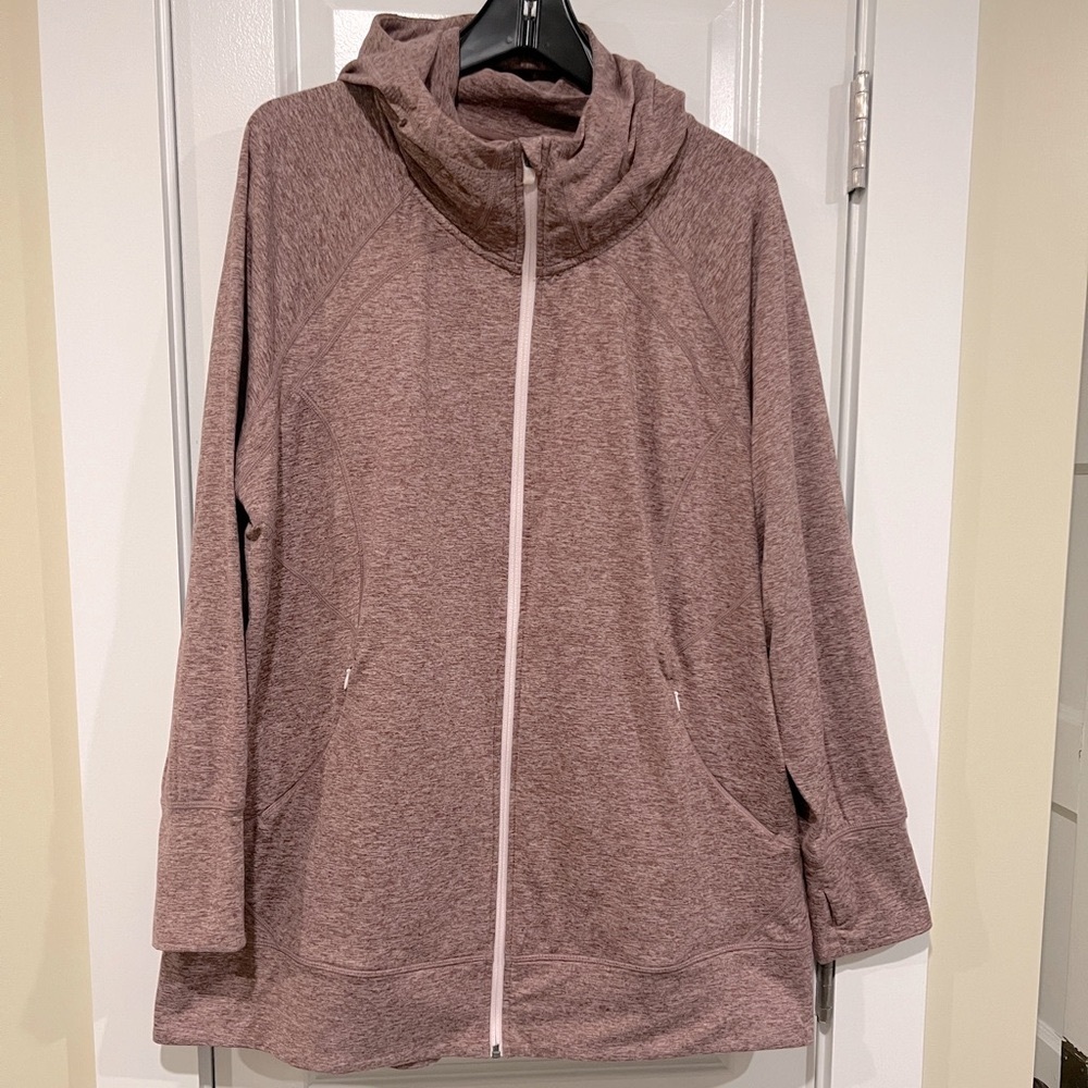 NWT Eddie Bauer women’s 3x pink trail ascent hoodie hooded zip up sweatshirt
